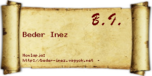 Beder Inez névjegykártya